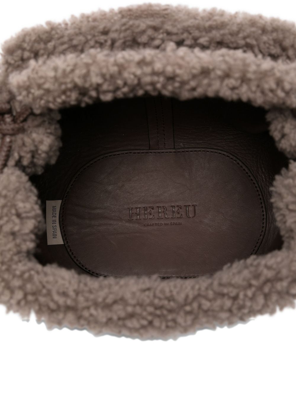 Hereu Hereu Leather shearling tote bag