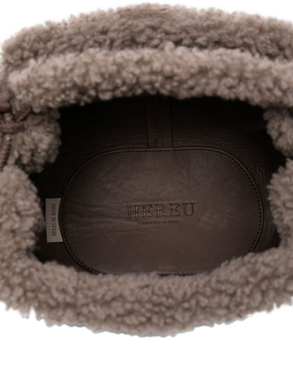 Hereu Hereu Leather shearling tote bag