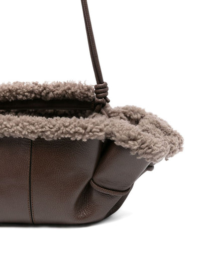 Hereu Hereu Leather shearling tote bag