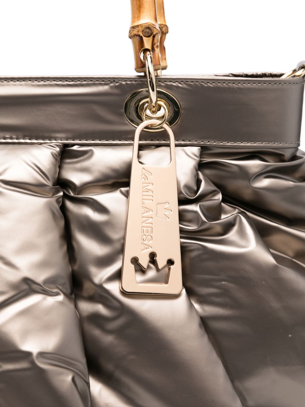 La Milanesa La Milanesa Bamboo-handle quilted tote bag