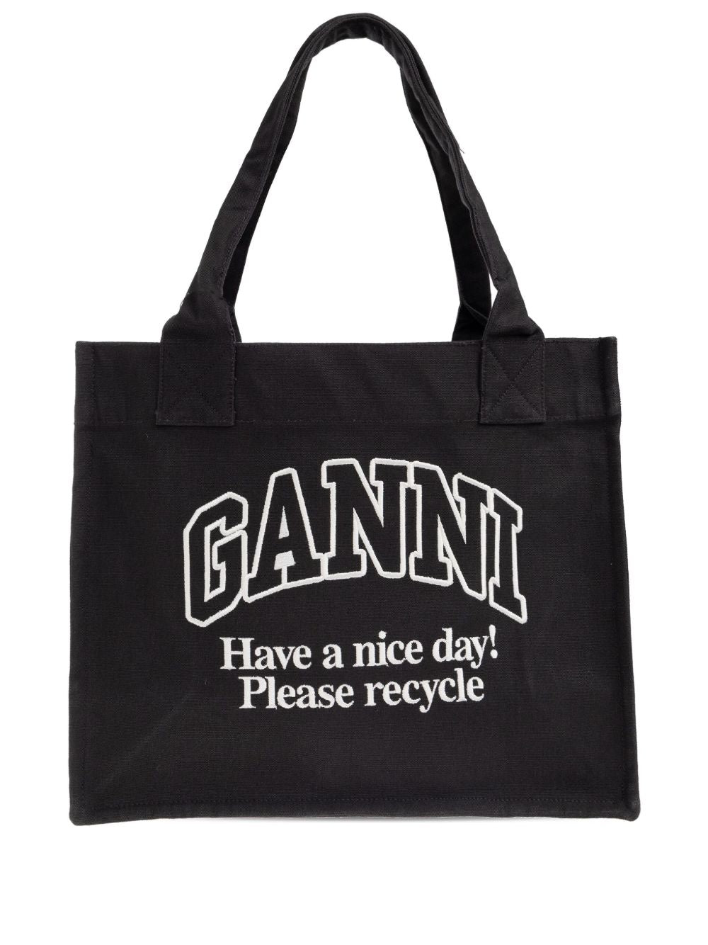Ganni Ganni Recycled cotton large tote bag