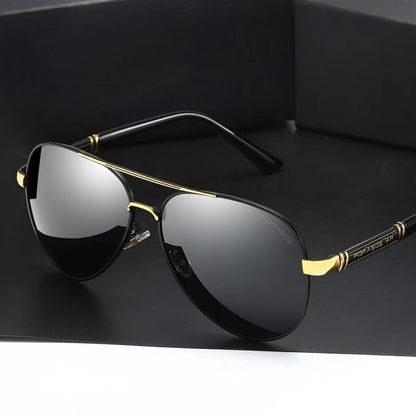 Metal Polarized Sunglasses Retro Large Frame Driving Glasses