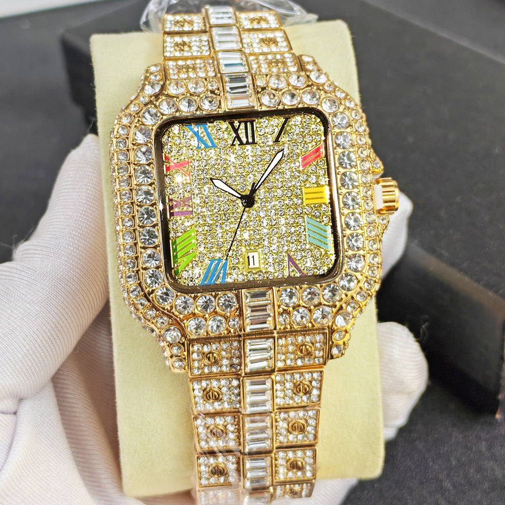 Elite Men's Diamond Quartz Timepiece