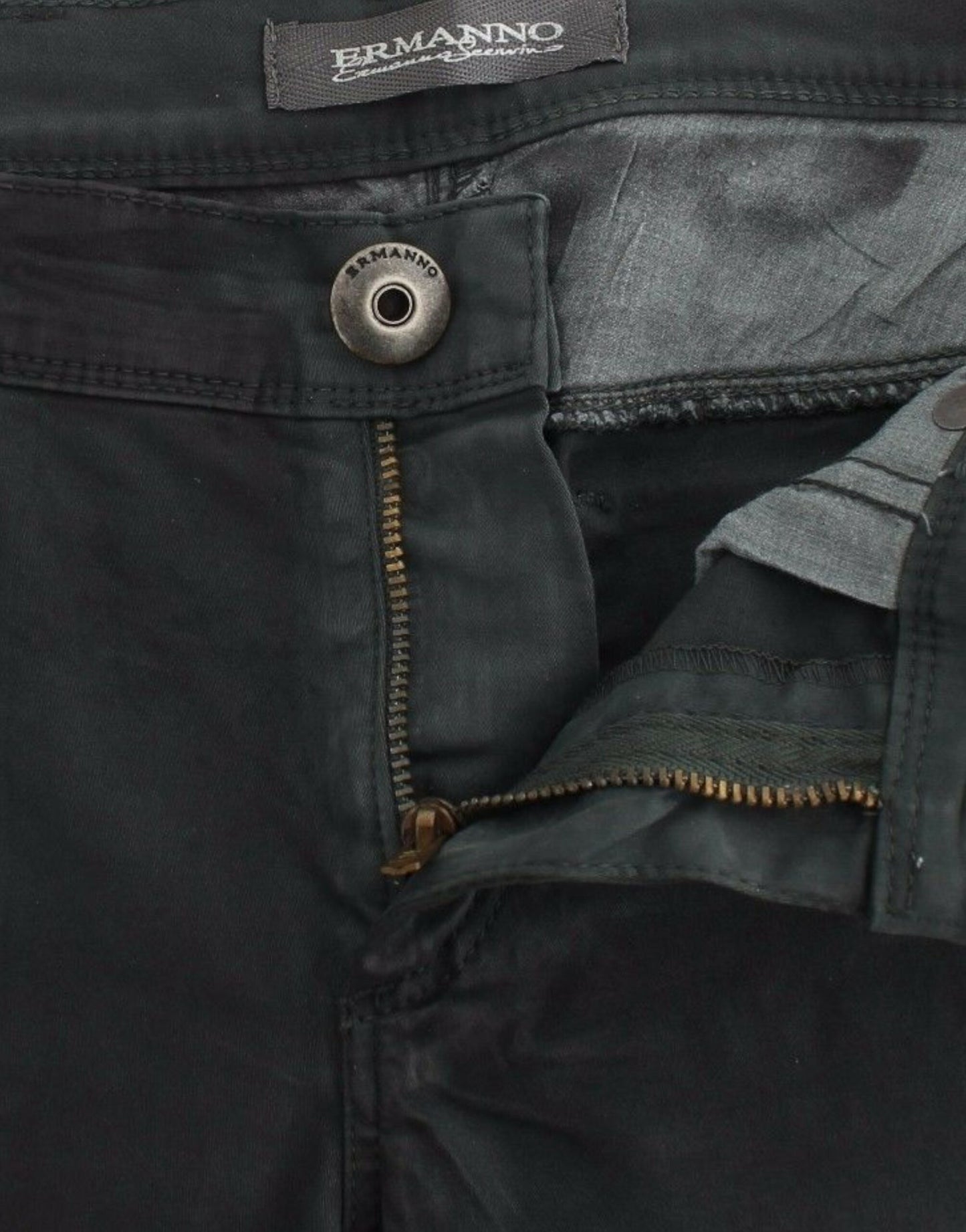 Ermanno Scervino Green Slim Jeans Denim Pants Straight Leg Stretch