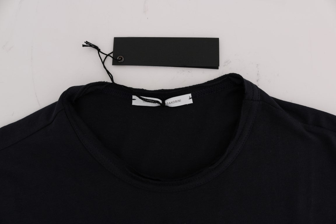 Daniele Alessandrini Blue Cotton Crewneck T-Shirt