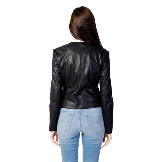 Armani Exchange Black Polyester Leather Jacket