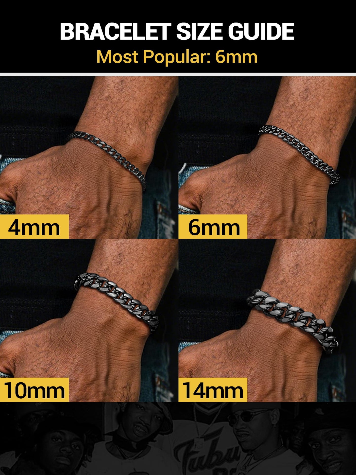 Sleek Black Cuban Bracelet for Men – Elegance