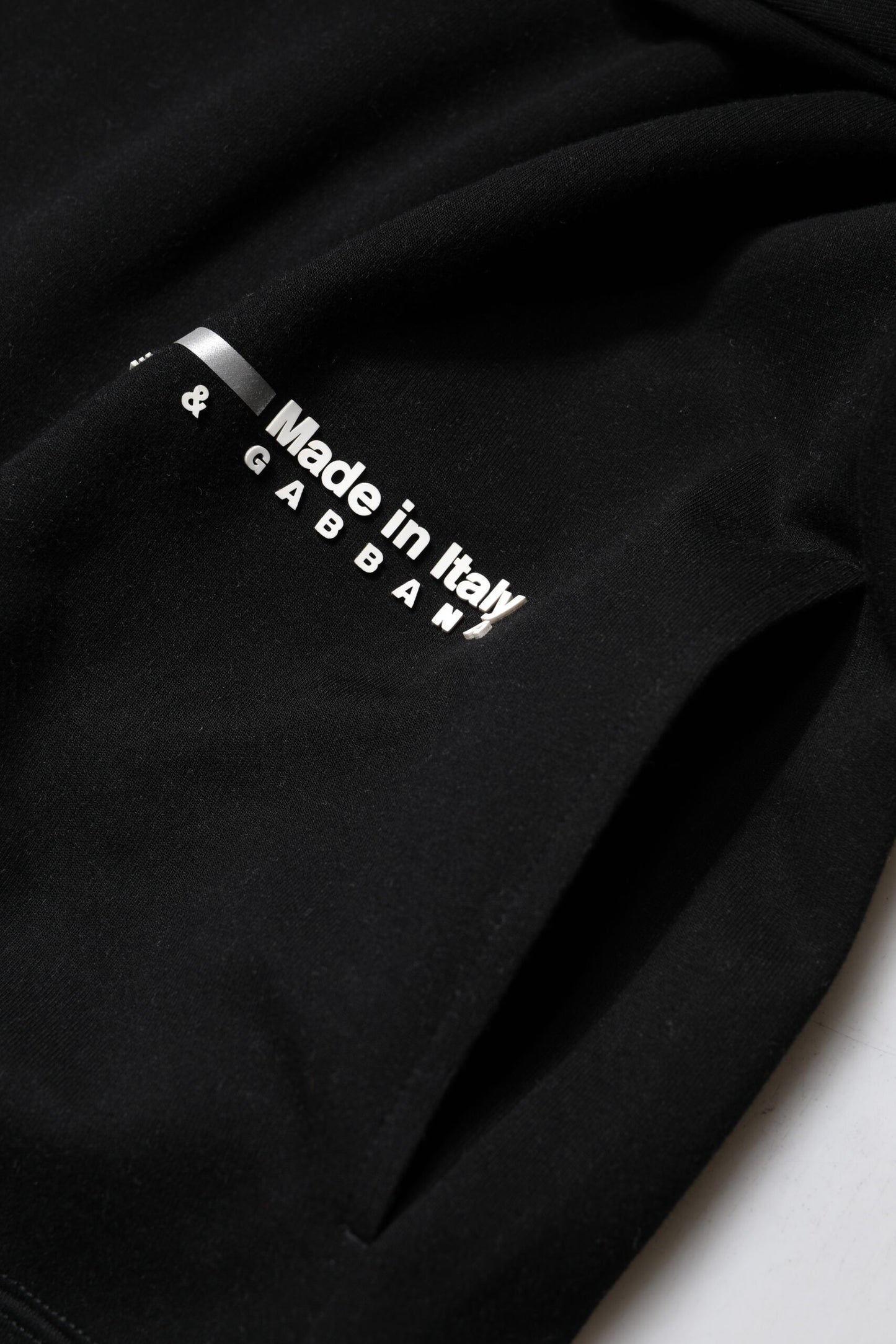 Dolce & Gabbana Black Cotton Logo Knitted Pullover Sweater