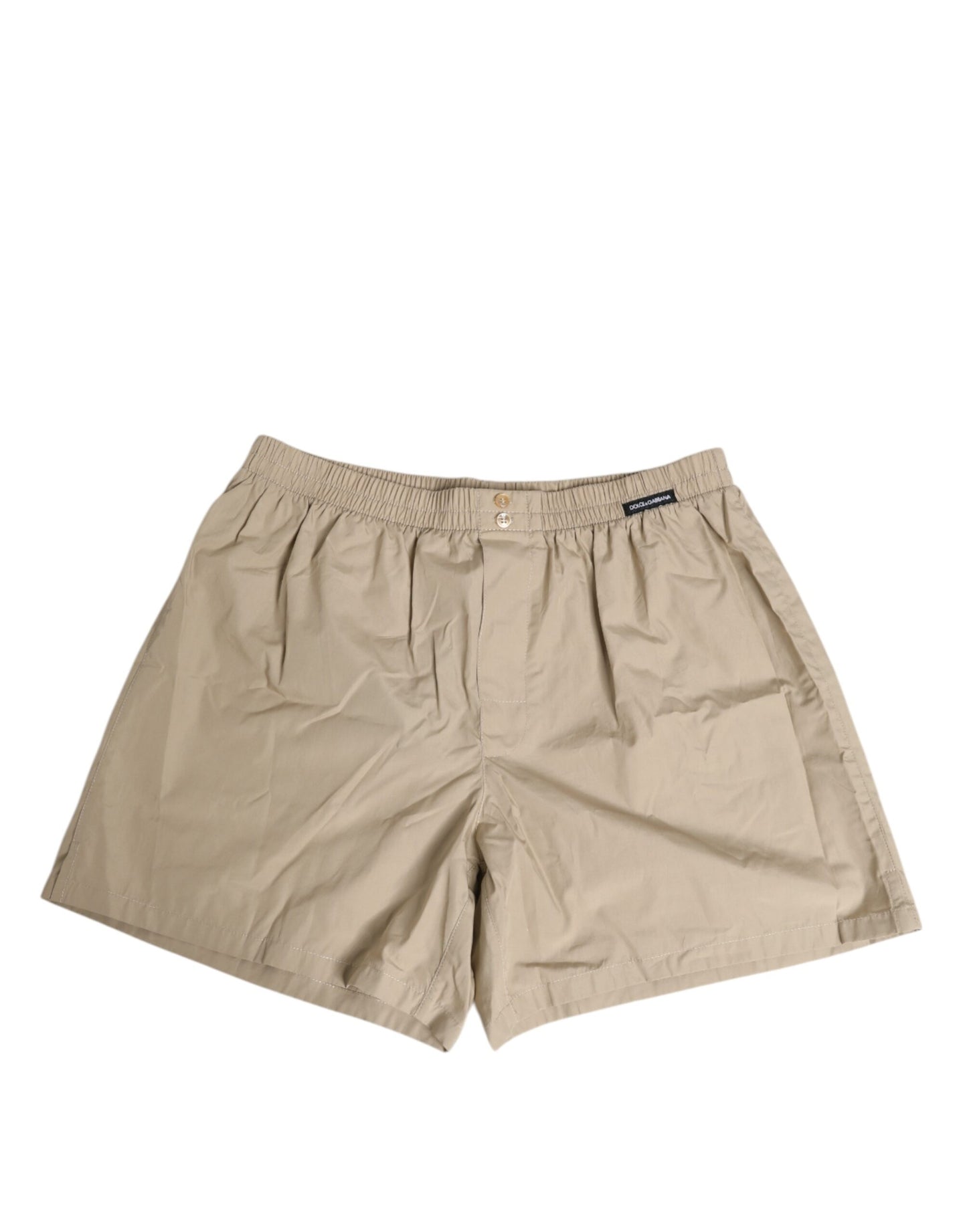 Dolce & Gabbana Beige Cotton Regular Boxer Shorts Underwear