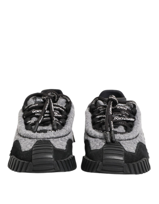 Dolce & Gabbana Black Gray NS1 Low Top Sneakers Shoes