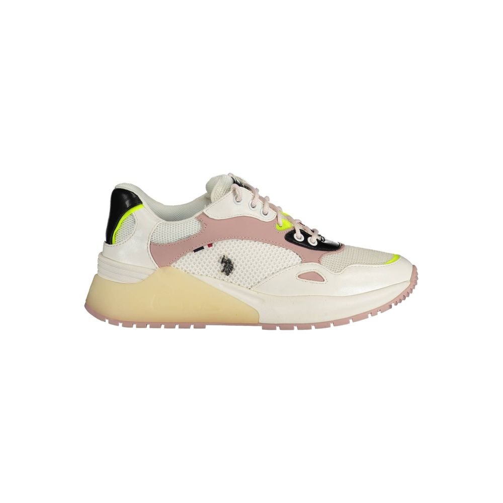 U.S. POLO ASSN. White Eco Suede Women Sneaker