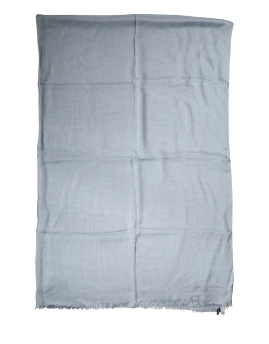 Dolce & Gabbana Light Blue Cashmere Knitted Shawl