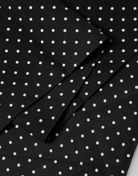 Dolce & Gabbana Black Polka Dot Neck Wrap Foulard 133.5cm x 12.5cm Scarf