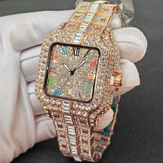 Elite Men's Diamond Quartz Timepiece