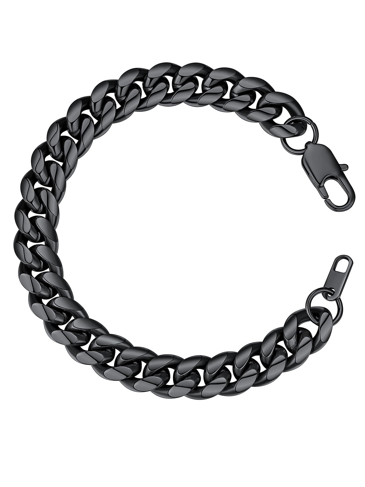 Sleek Black Cuban Bracelet for Men – Elegance