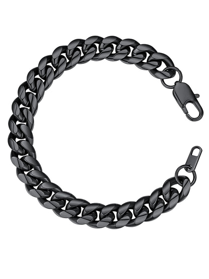 Sleek Black Cuban Bracelet for Men – Elegance