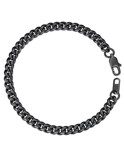Sleek Black Cuban Bracelet for Men – Elegance