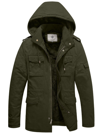 Men'S Winter Coat Warm Puffer Jacket Hooded Winter Puffer Jacket Black L