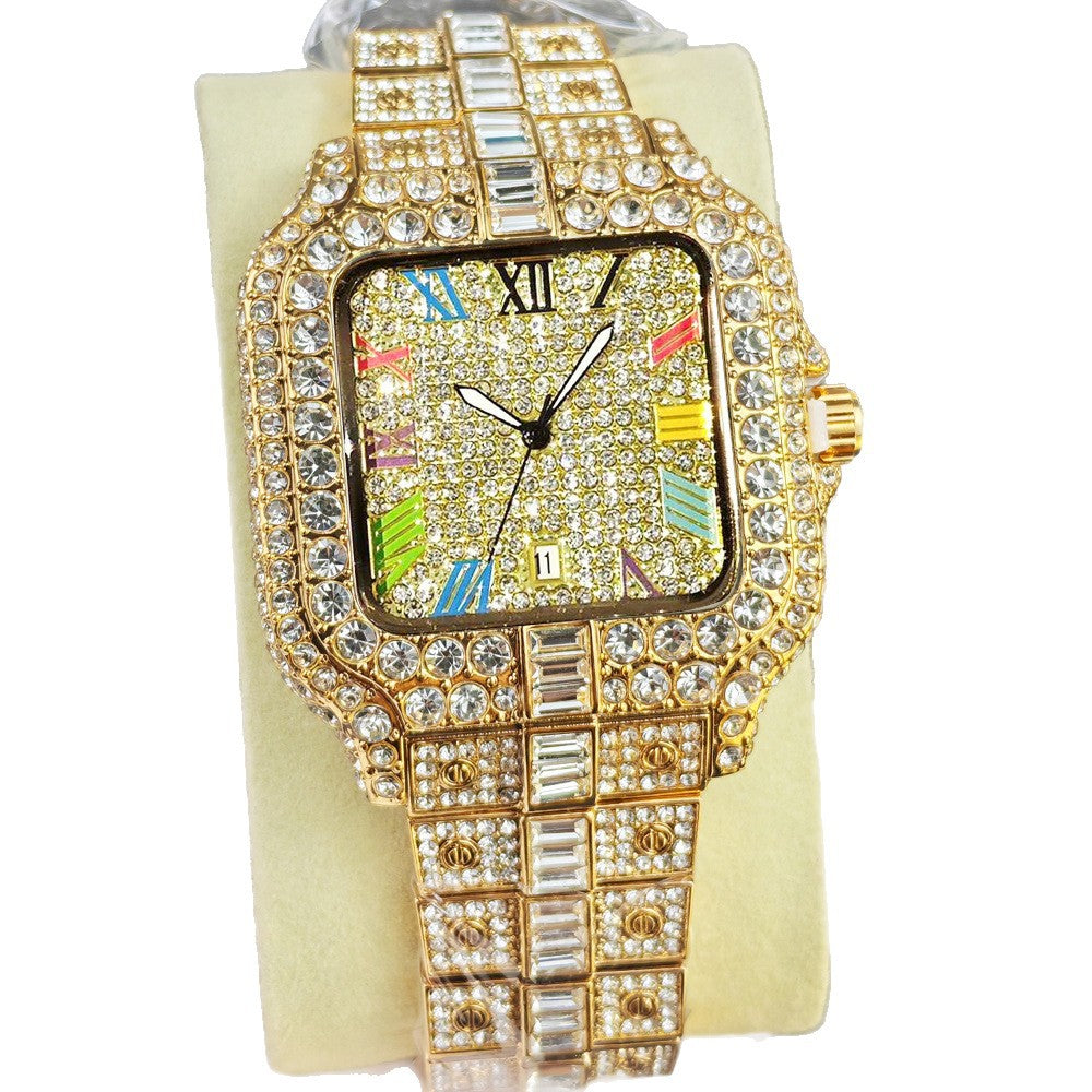 Elite Men's Diamond Quartz Timepiece
