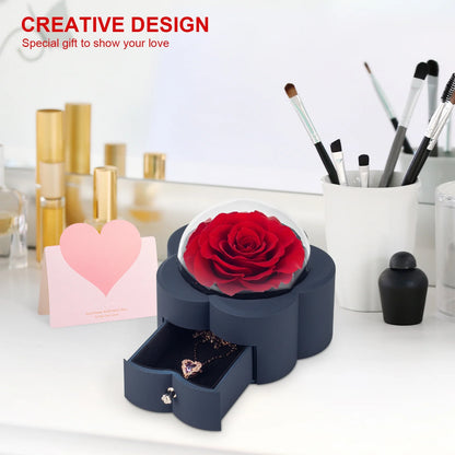 Preserved Flowers Whit High-End Rose Necklace Gift Box