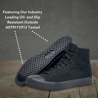 Pembroke Black Canvas Shoes – Unisex, Slip-Resistant, Water-Resistant