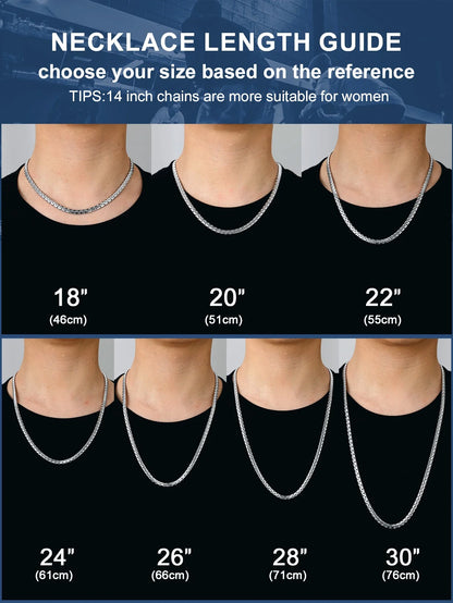 Stainless Steel Flat Box Chain Necklace for Men – Modern Luxury Design