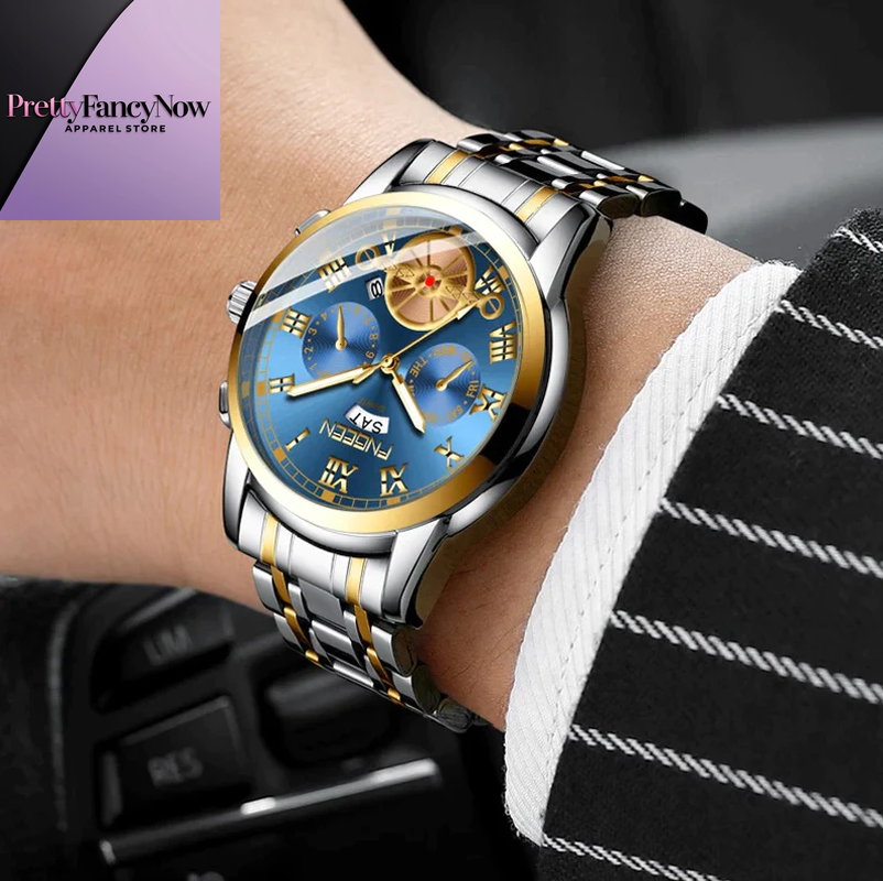 Men’s Quartz Watch – FNGEEN Waterproof Dress Timepiece - PrettyFancyNow