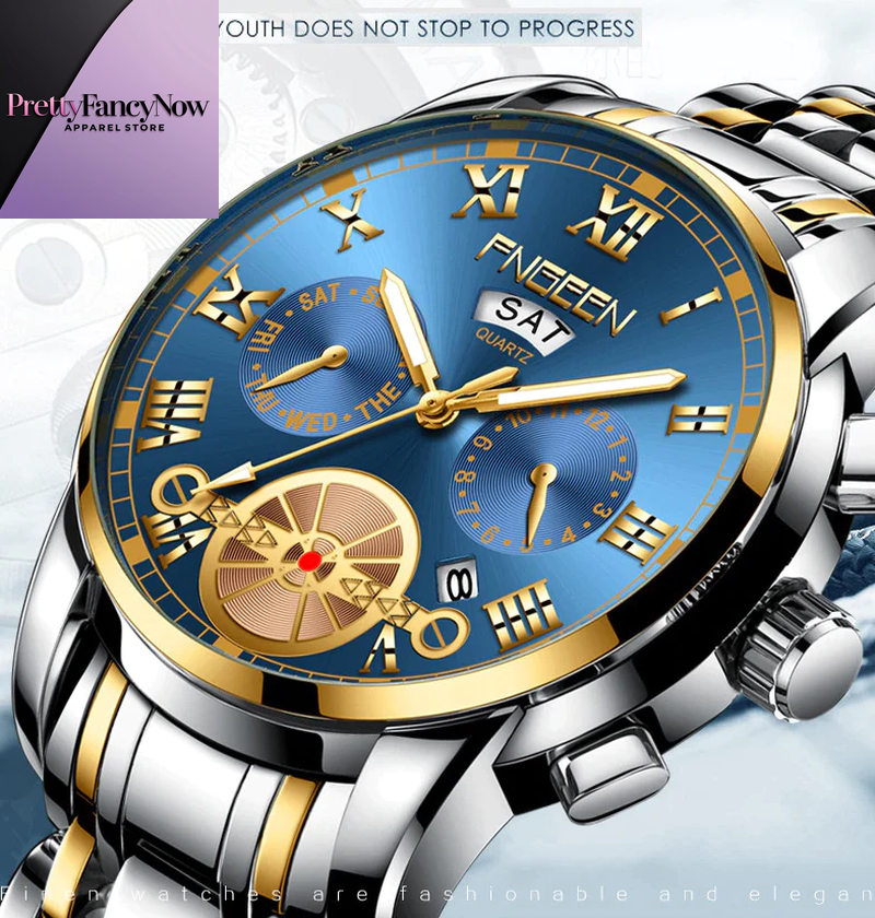 Men’s Quartz Watch – FNGEEN Waterproof Dress Timepiece - PrettyFancyNow