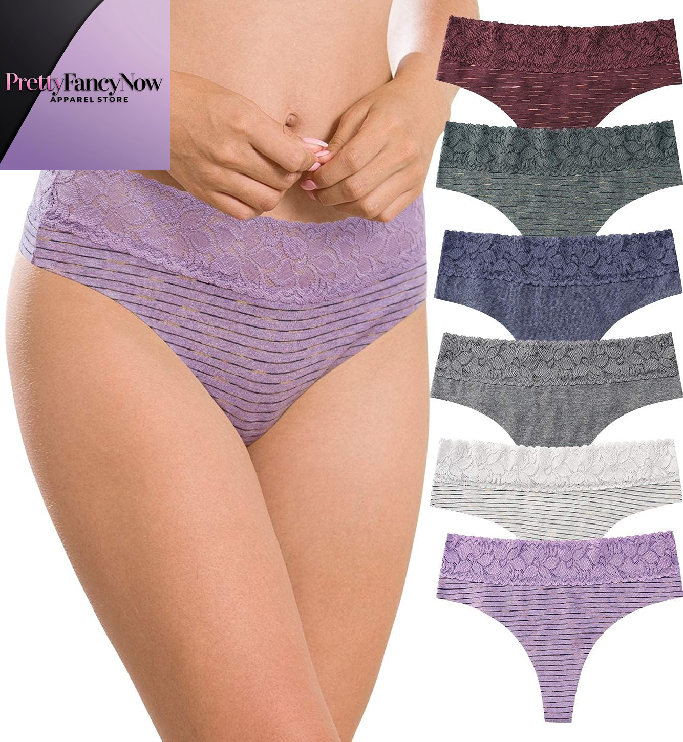 Seamless Cotton Thongs for Women – Delicate Lace Trim Panties - PrettyFancyNow