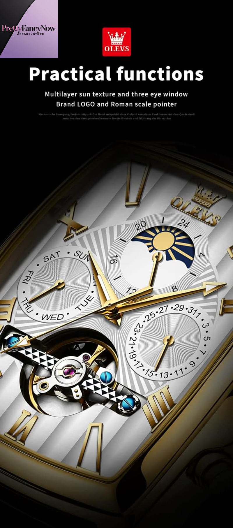 Men’s Executive Automatic Watch – Skeleton Design