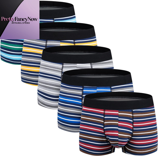 Men'S Underwear Boxer Briefs Cotton Huge Pouch Trunks Short Leg Underwear 5 Pack - PrettyFancyNow