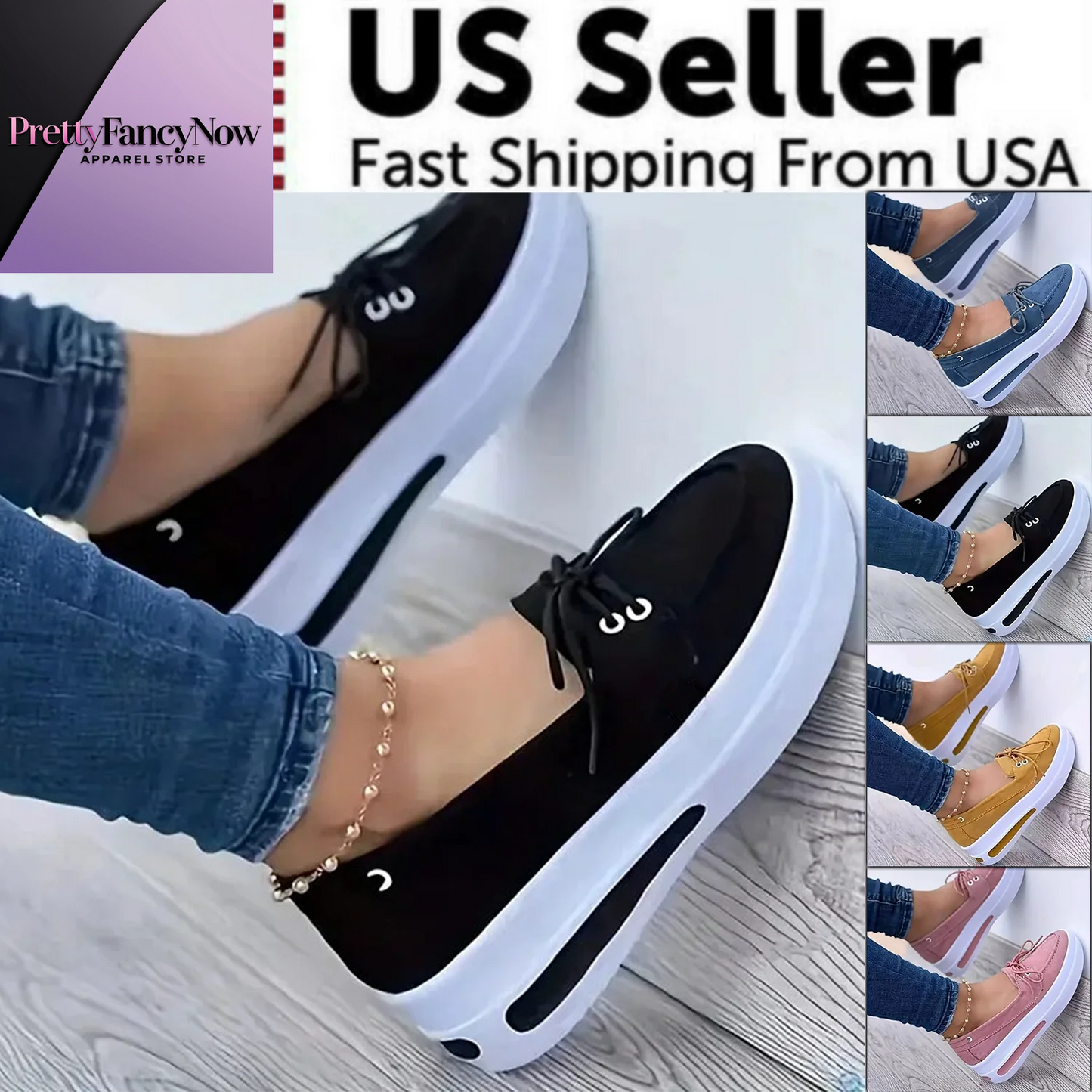Casual Slip-On Platform Sneakers for Women - PrettyFancyNow