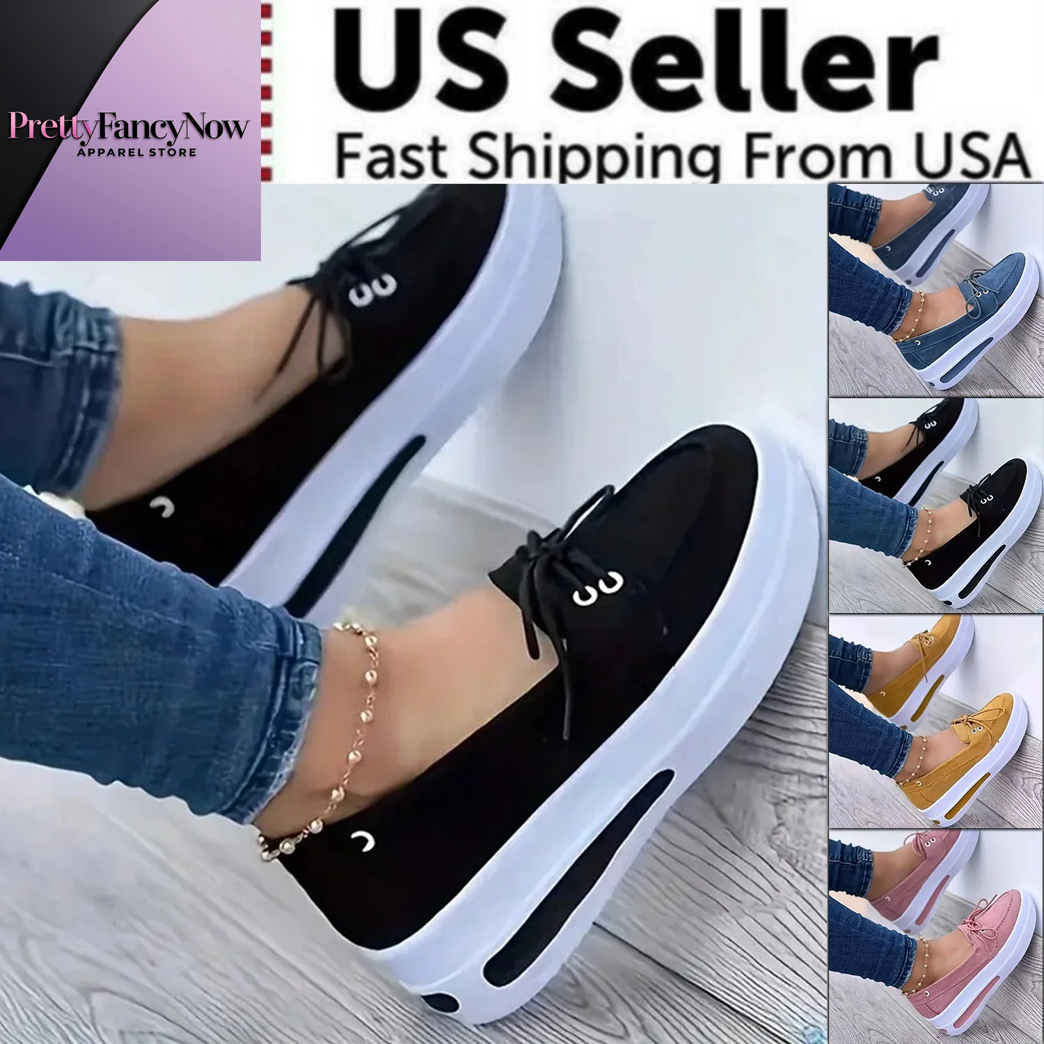 Casual Slip-On Platform Sneakers for Women - PrettyFancyNow