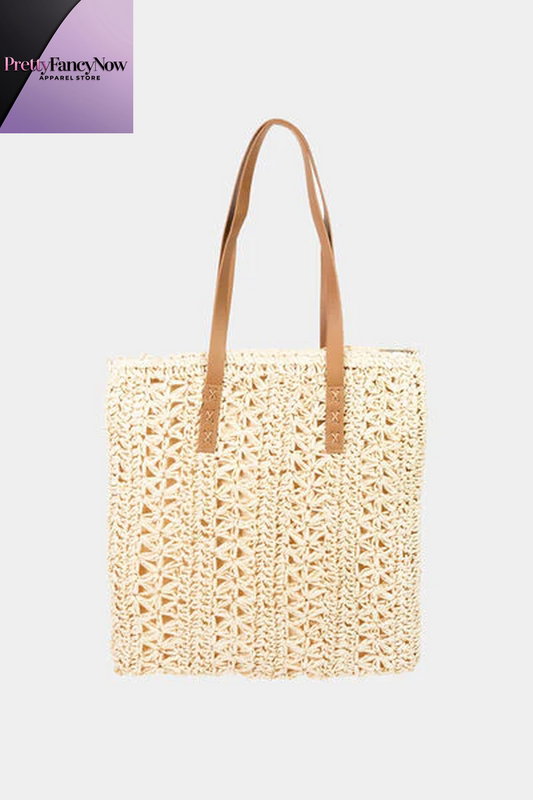 Fame Braided Straw Tote Bag - PrettyFancyNow