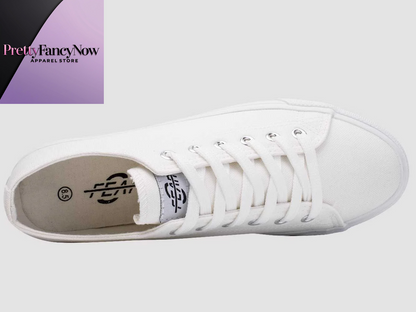 Retro-Inspired Black & White Canvas Sneakers – Unisex Fit, Cushioned Comfort