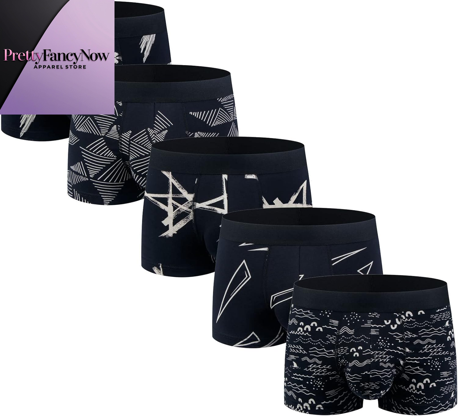 Men'S Underwear Boxer Briefs Cotton Huge Pouch Trunks Short Leg Underwear 5 Pack - PrettyFancyNow