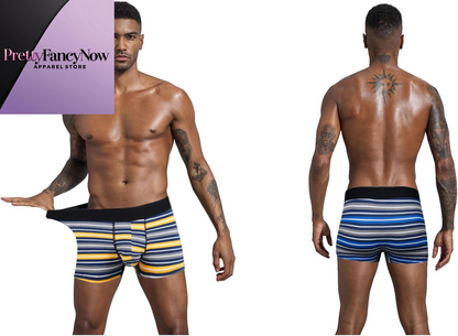 Men'S Underwear Boxer Briefs Cotton Huge Pouch Trunks Short Leg Underwear 5 Pack - PrettyFancyNow