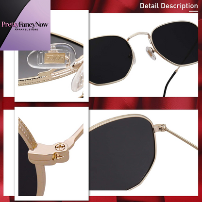 Designer Hexagonal Polarized Sunglasses