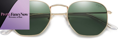 Designer Hexagonal Polarized Sunglasses