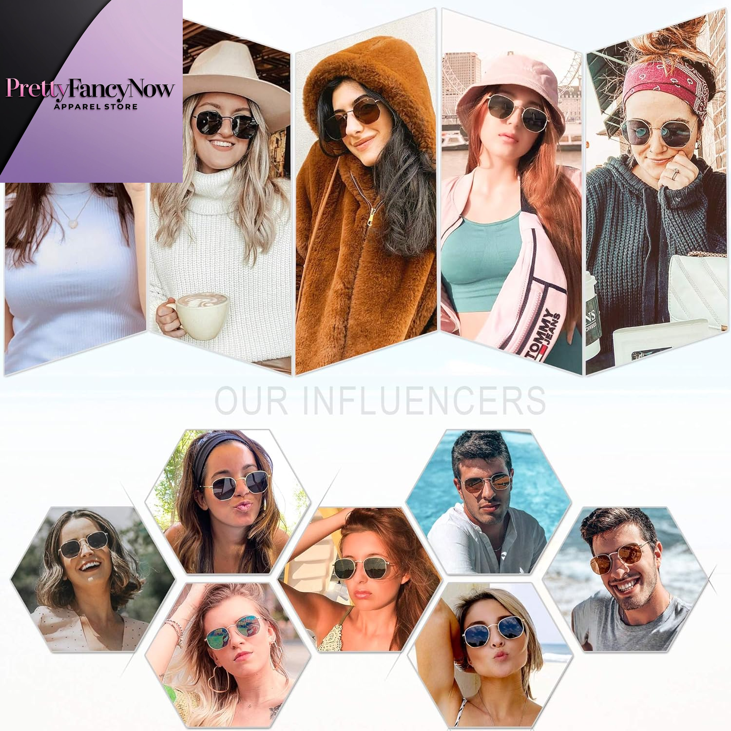 Designer Hexagonal Polarized Sunglasses