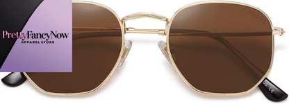 Designer Hexagonal Polarized Sunglasses