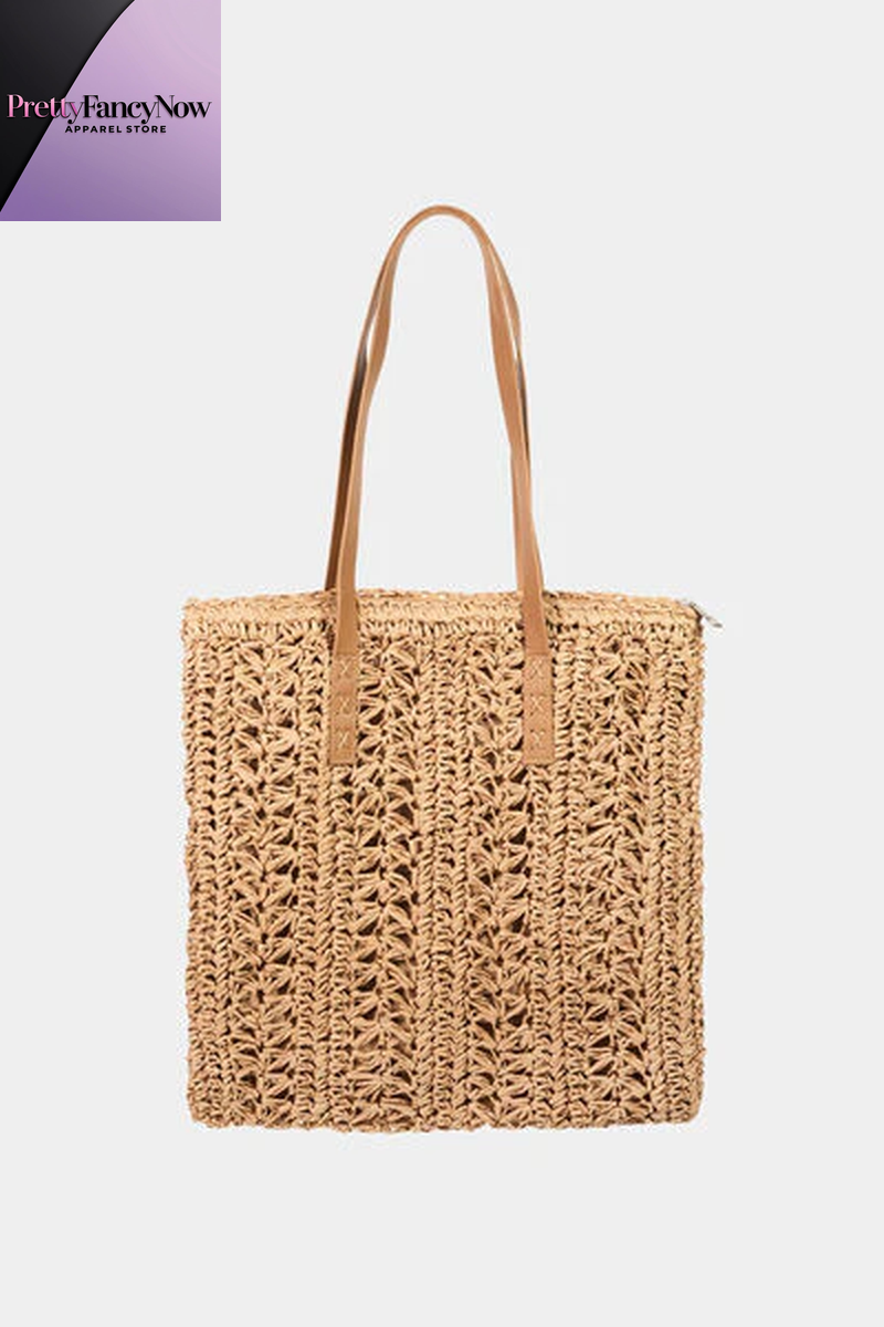 Fame Braided Straw Tote Bag - PrettyFancyNow