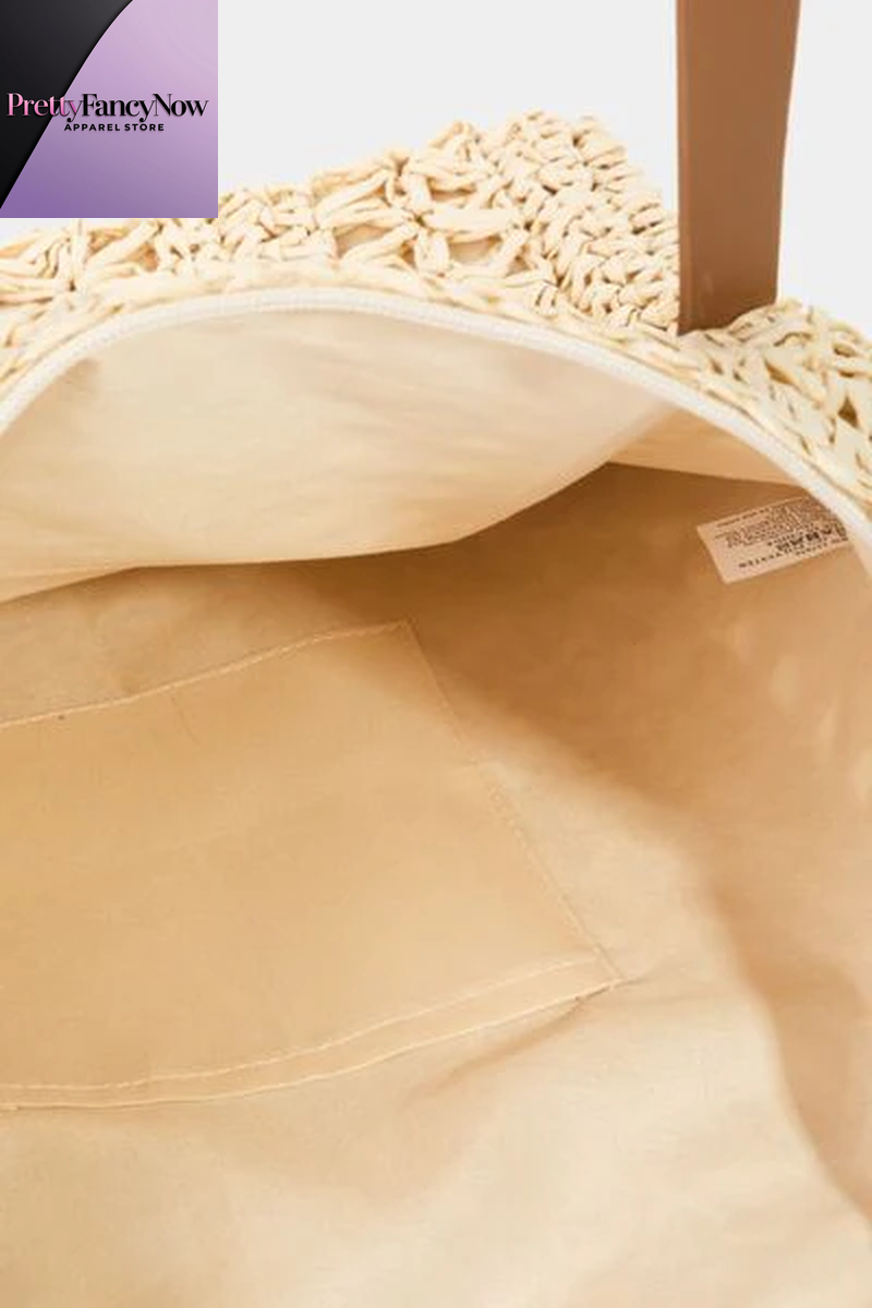 Fame Braided Straw Tote Bag - PrettyFancyNow