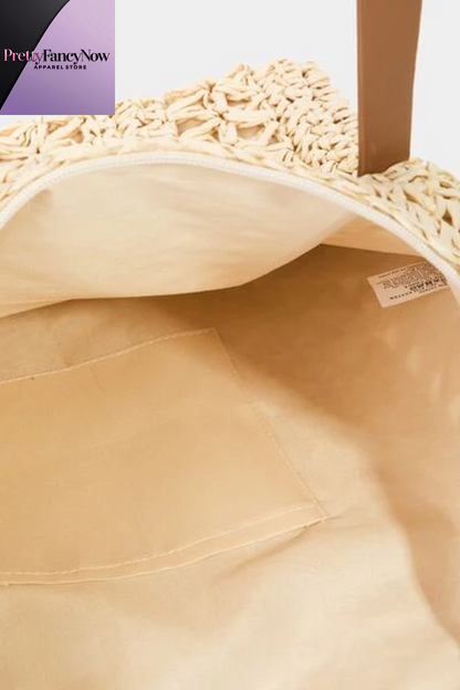 Fame Braided Straw Tote Bag - PrettyFancyNow