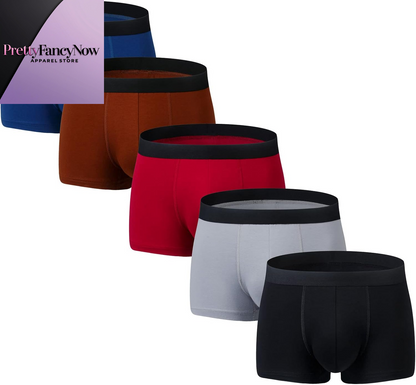 Men'S Underwear Boxer Briefs Cotton Huge Pouch Trunks Short Leg Underwear 5 Pack - PrettyFancyNow