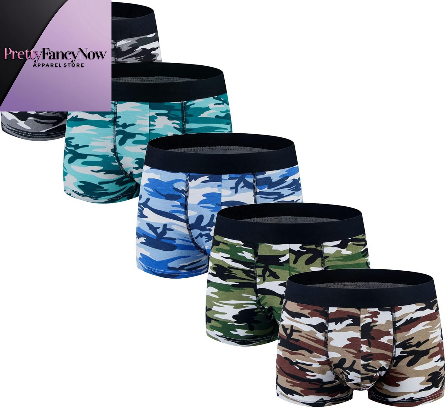 Men'S Underwear Boxer Briefs Cotton Huge Pouch Trunks Short Leg Underwear 5 Pack - PrettyFancyNow