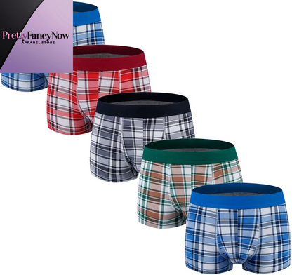Men'S Underwear Boxer Briefs Cotton Huge Pouch Trunks Short Leg Underwear 5 Pack - PrettyFancyNow