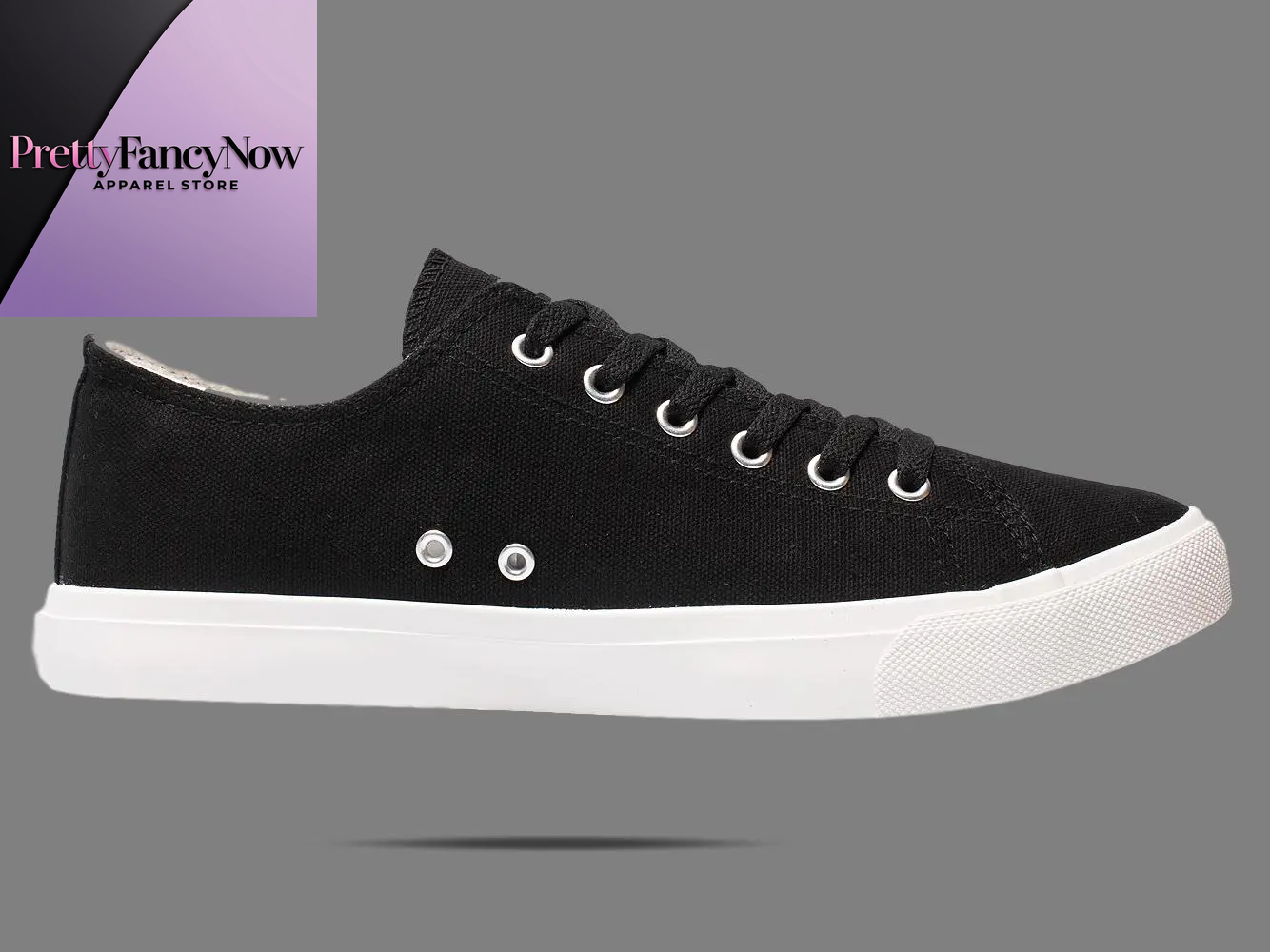 Retro-Inspired Black Canvas Sneakers – Unisex Fit, Cushioned Comfort