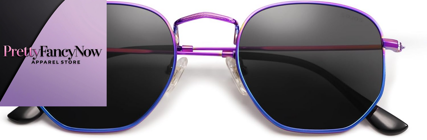 Designer Hexagonal Polarized Sunglasses
